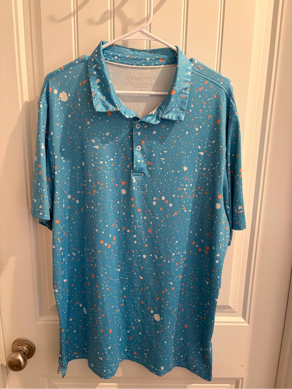 Performance Golf Polo - Blue Splatter Polo Shirt Ephemoca Brand